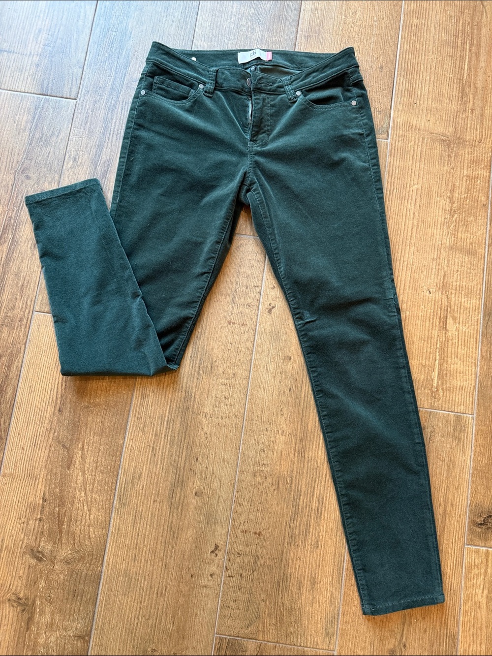 CAbi Skinny Thin Corduroy in Deep Green